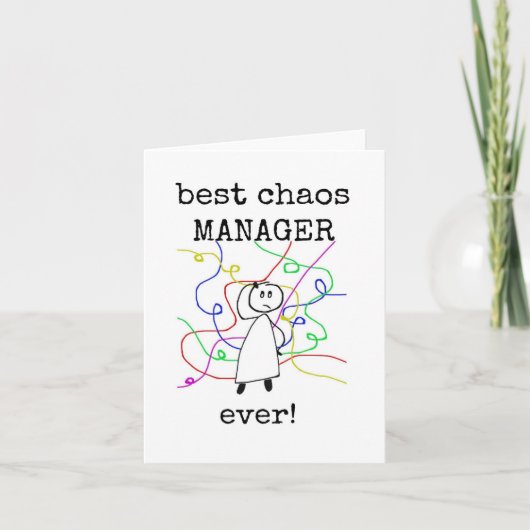 Beste Chaos Manager, baas appreciatie Kaart (Voorkant)