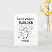Beste Chaos Manager, baas appreciatie Kaart (Gele Bloem)