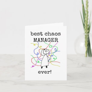 Beste Chaos Manager, baas appreciatie Kaart