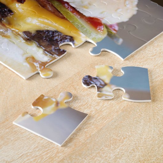 Beste cheeseburger-puzzel legpuzzel (Zijkant)