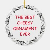 Beste Cheesy Christmas | Funny Cheese Fries Keramisch Ornament (Achterkant)