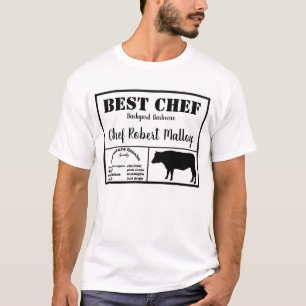 Beste Chef Barbecue Tekst Stier Silhouet Zwart T-shirt