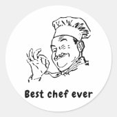 Beste Chef Ever Ronde Sticker (Voorkant)