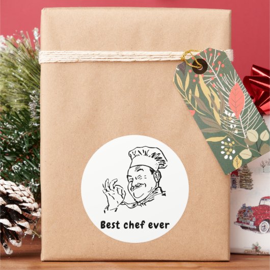 Beste Chef Ever Ronde Sticker (Feestdagen)