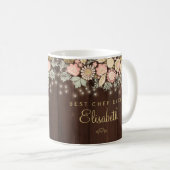 Beste chef-kok ooit gepersonaliseerde naam elegant koffiemok (Voorkant rechts)