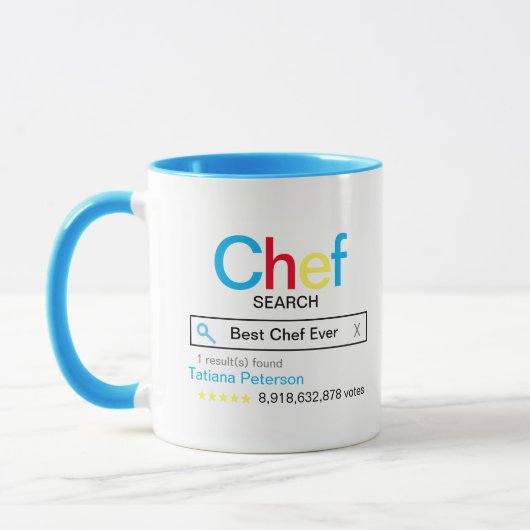 Beste chef-kok ooit zoekmachineresultaat met naam mok (Links)