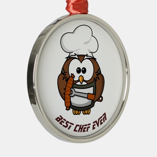 Beste Chef ooit Metalen Ornament (Rechts)