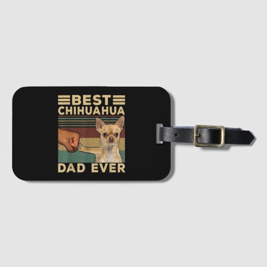 Beste Chihuahua Dad Ever Bagagelabel (Voorkant (horizontaal))