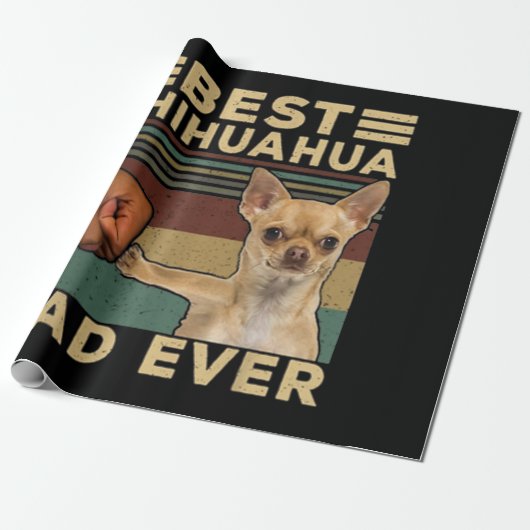 Beste Chihuahua Dad Ever Cadeaupapier (Uitgerold)