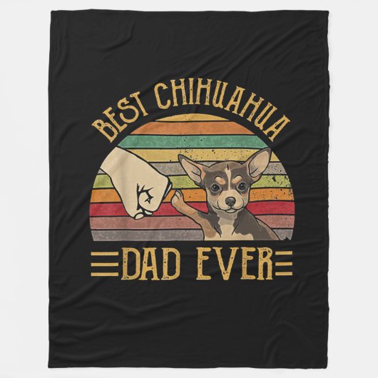  beste Chihuahua Dad Ever Sunset Fleece Deken (Voorkant)
