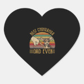  beste Chihuahua Dad Ever Sunset Hart Sticker (Voorkant)