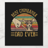  beste Chihuahua Dad Ever Sunset Wijn Etiket (Enkel label)