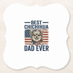 Beste Chihuahua Vader Ooit Patriottisch Hond Shirt Kartonnen Onderzetters