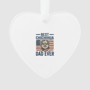 Beste Chihuahua Vader Ooit Patriottisch Hond Shirt Ornament
