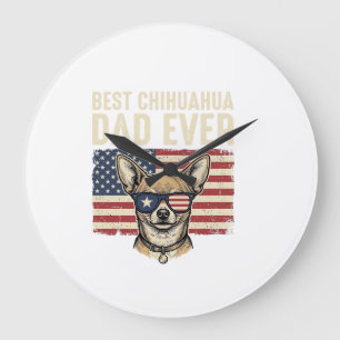 Beste Chihuahua-vader ooit Retro patriottische hon Grote Klok
