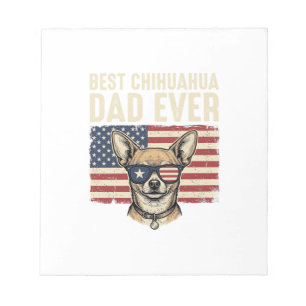 Beste Chihuahua-vader ooit Retro patriottische hon Notitieblok