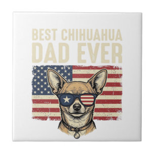 Beste Chihuahua-vader ooit Retro patriottische hon Tegeltje