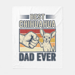 Beste Chihuahua Vader Ooit Vintage Hond Shirt Ontw Fleece Deken