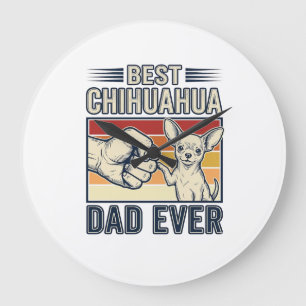 Beste Chihuahua Vader Ooit Vintage Hond Shirt Ontw Grote Klok