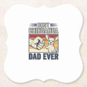 Beste Chihuahua Vader Ooit Vintage Hond Shirt Ontw Kartonnen Onderzetters