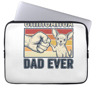 Beste Chihuahua Vader Ooit Vintage Hond Shirt Ontw Laptop Sleeve