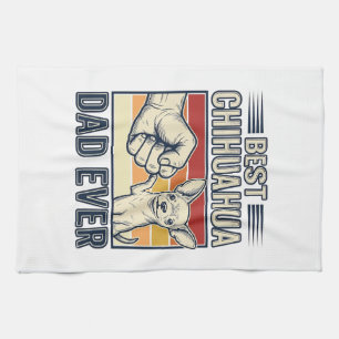 Beste Chihuahua Vader Ooit Vintage Hond Shirt Ontw Theedoek