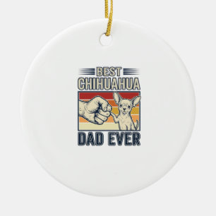 Beste Chihuahua-vader ooit vintage ontwerp voor ho Keramisch Ornament