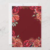 Beste chique Quinceanera - Red Rose Gold Kaart (Achterkant)