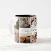 Beste Cici Elegant Script 8 Fotocollage Tweekleurige Koffiemok (Voorkant links)