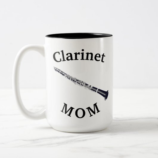 Beste "Clarinet MOM" ooit! Moederdag Tweekleurige Koffiemok (Links)