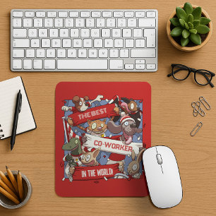 Beste Co-Worker Funny Animal Sports Fans Cartoon Muismat