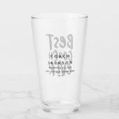 Beste coach altijd leuk, persoonlijke cadeausport glas (Achterkant)