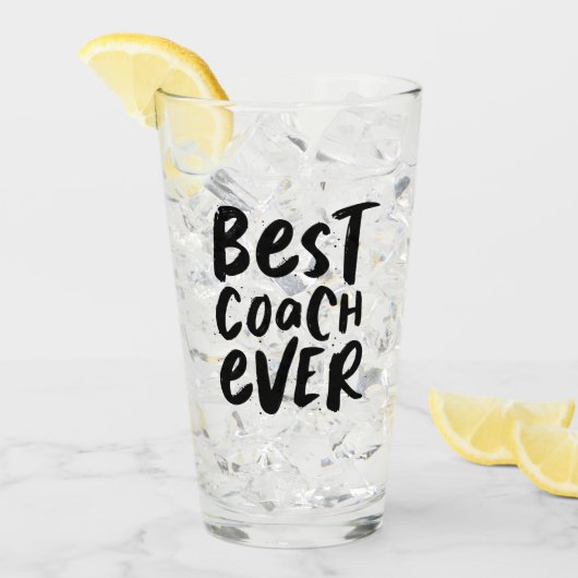 Beste coach altijd leuk, persoonlijke cadeausport glas (Voorkant ijs)