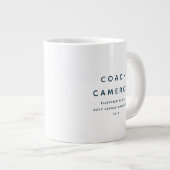 Beste coach altijd leuk, persoonlijke cadeausport grote koffiekop (Voorkant rechts)