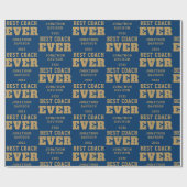 Beste coach altijd naam jaar Gold Blue Cadeaupapier (Vlak)