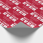 Beste coach altijd naam jaar wit rood cadeaupapier (Hoek)