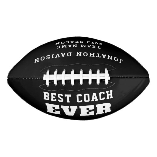Beste coach altijd naam team jaar zwart wit american football (Voorkant)