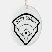 Beste coach Baseball Field Zwart Graphic Keramisch Ornament (Rechts)