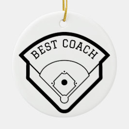 Beste coach Baseball Field Zwart Graphic Keramisch Ornament
