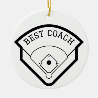 Beste coach Baseball Field Zwart Graphic Keramisch Ornament