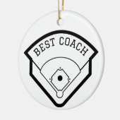 Beste coach Baseball Field Zwart Graphic Keramisch Ornament (Links)