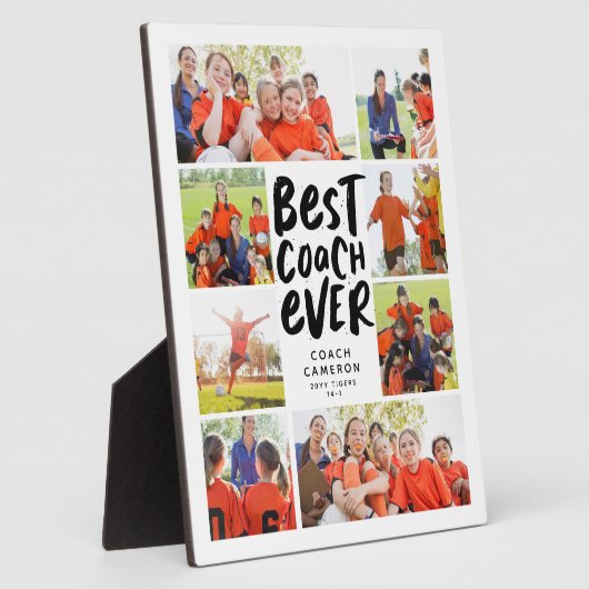 Beste coach Echt Acht Fotocollage Coach Gift Fotoplaat (Zijkant)