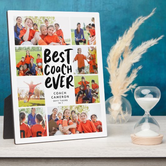 Beste coach Echt Acht Fotocollage Coach Gift Fotoplaat (Zijkant)