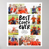 Beste coach Echt Acht Fotocollage Coach Gift Poster (Voorkant)
