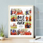 Beste coach Echt Acht Fotocollage Coach Gift Poster<br><div class="desc">Vier een geweldige #coach en zeg dank je voor een geweldig seizoen met deze 8 foto "beste coach ever" collage. Het gedurfde trendy type bevat een plek voor een naam en record of andere statistieken. De zwarte tekst is omgeven door foto's - 6 vierkant en 2 horizontaal. Vind meer touringcarcadeaus...</div>