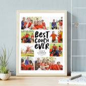Beste coach Echt Acht Fotocollage Coach Gift Poster
