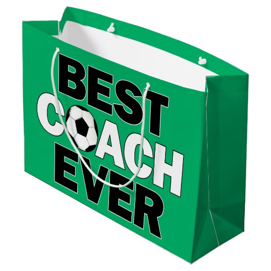 Beste coach elke Voetbal coach Sportpartij Groot Cadeauzakje (Achterkant Gekanteld)