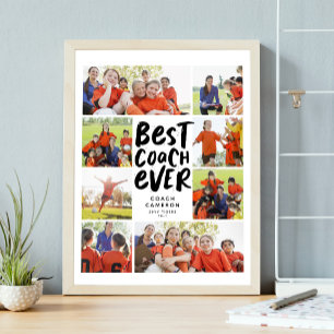 Beste coach elke zes foto collage sporten poster
