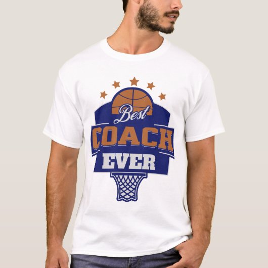 Beste coach Ever - Basketbal ontwerp T-shirt (Voorkant)