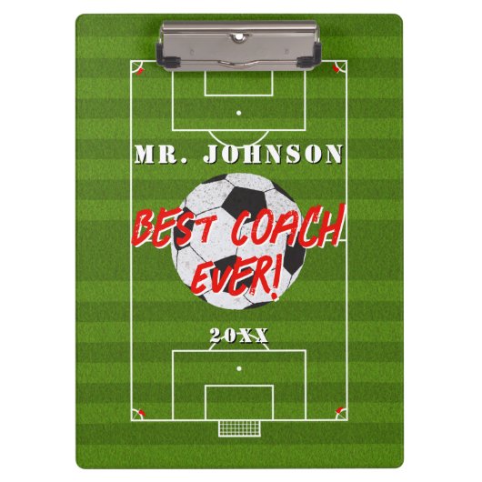 Beste coach Ever - Football - Voetbal Klembord (Voorkant)